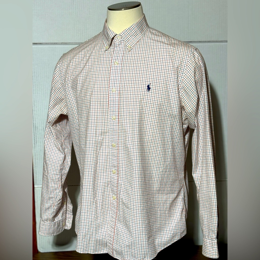 Polo Ralph Lauren Casual Button Down shirt pink blue white pics don’t do it good